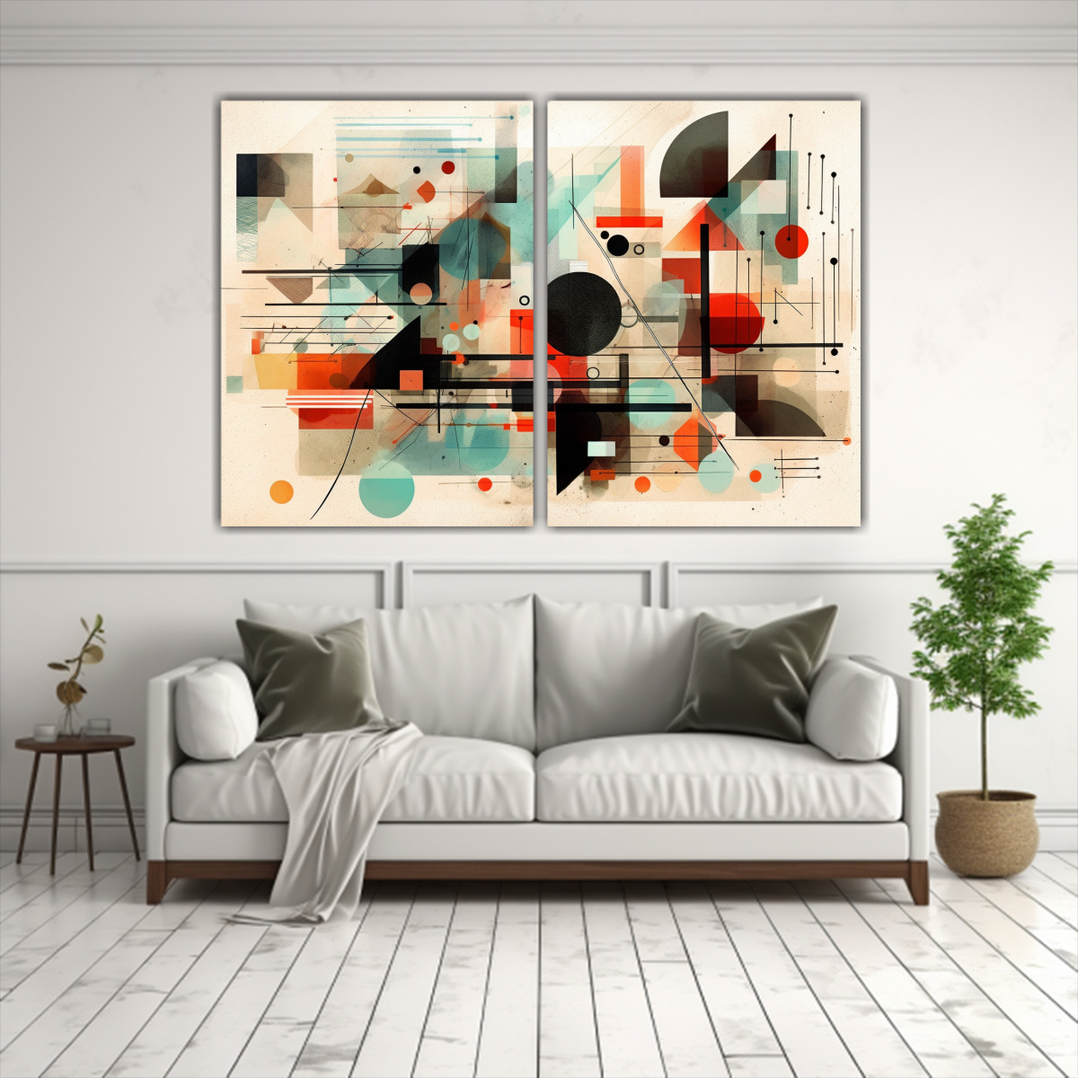 CUADROS ABSTRACTOS GEOMÉTRICOS Y LÍNEAS 120X80 CM - 2