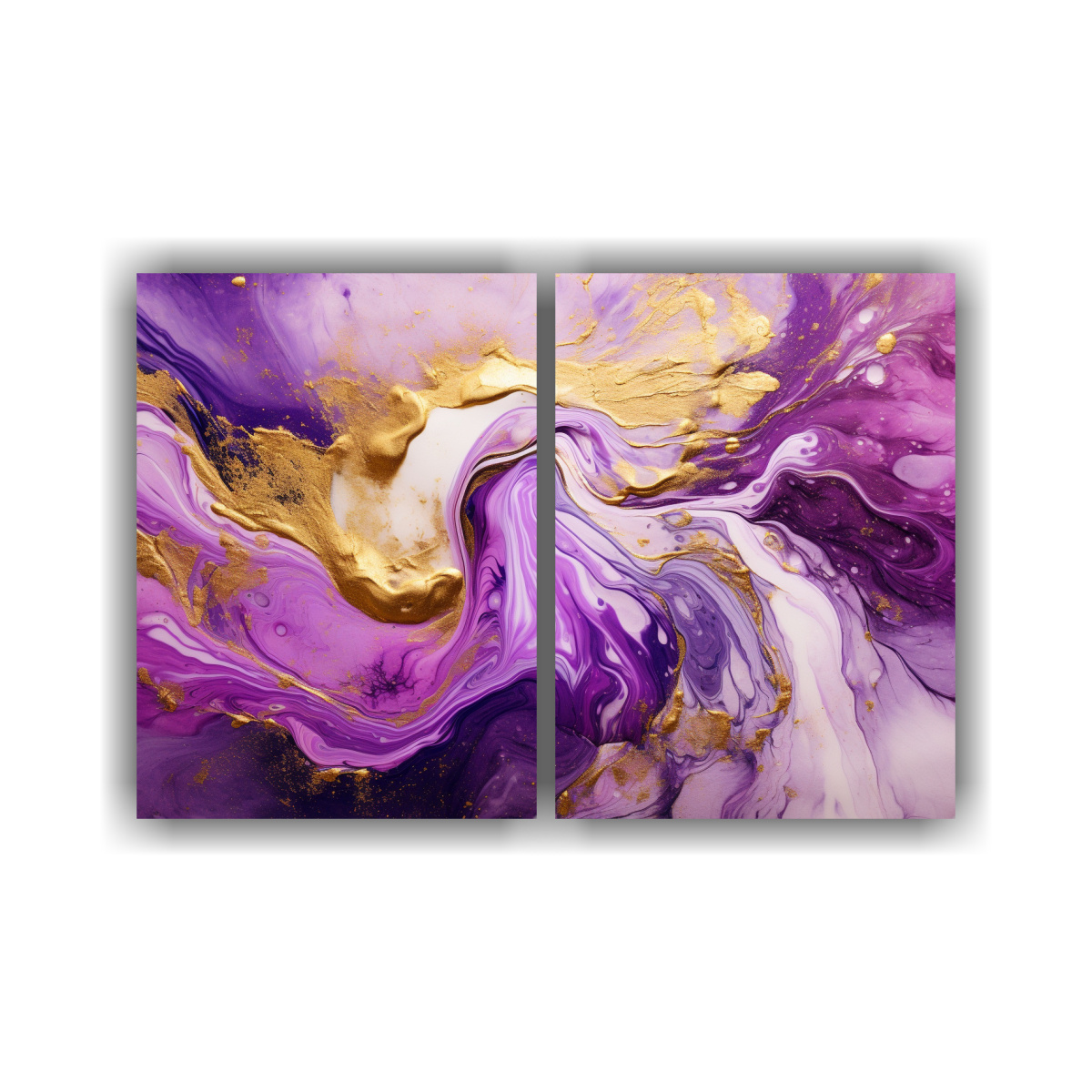 FONDO DE PANTALLA FLORAL PÚRPURA Y DORADO ESTILO 80X50 CM - 1