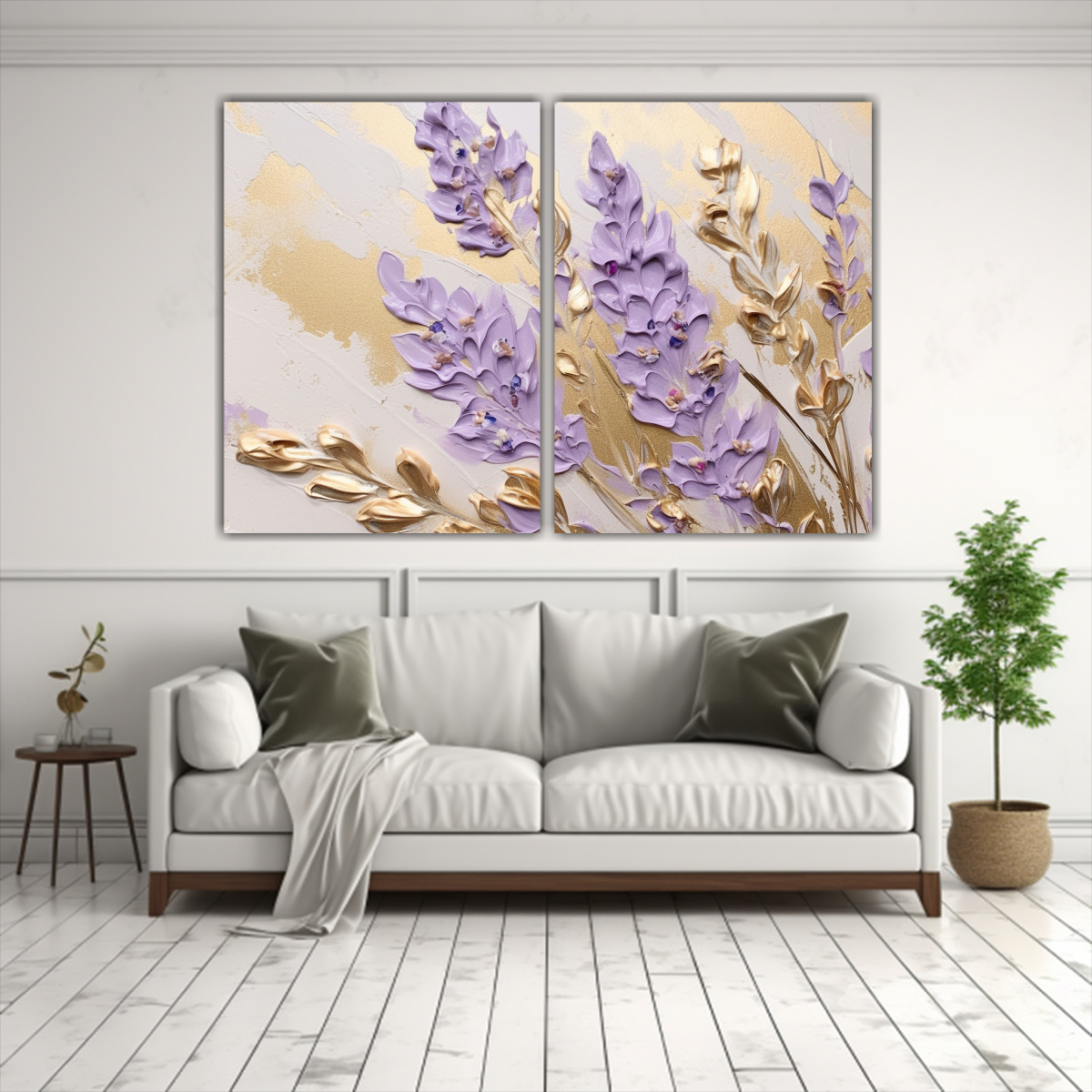 PINTURAS DECORATIVAS DE PARED CON FLORES DE 60X40 CM - 2