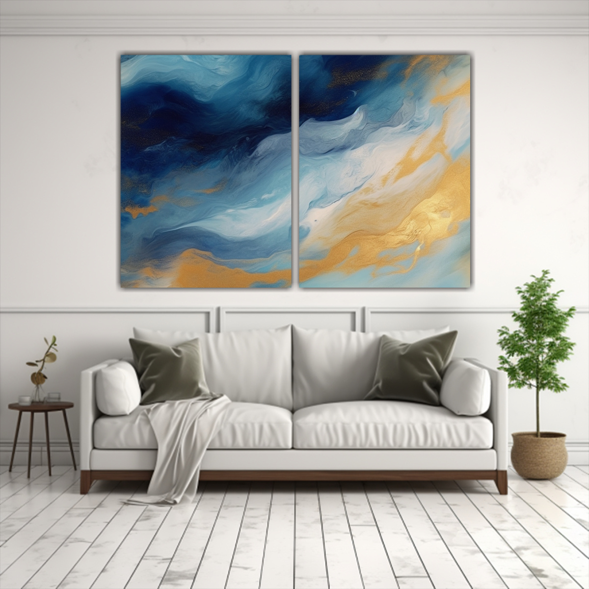 CUADROS ABSTRACTOS DORMITORIO: FORMAS ORGÁNICAS 100X65 CM - 2