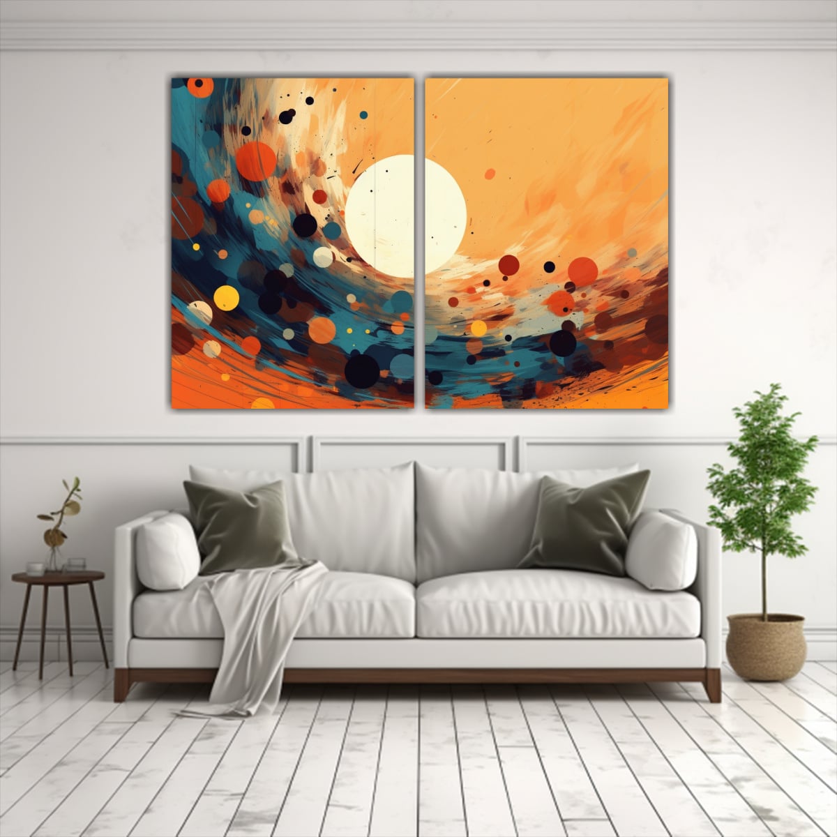 PINTURAS DECORATIVAS ABSTRACTAS CON COLORES 160X120 CM - 2