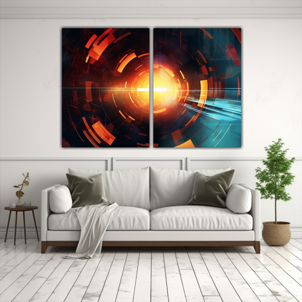 CUADROS DECORATIVOS ABSTRACTOS FUTURISTAS 120X80 CM - 2