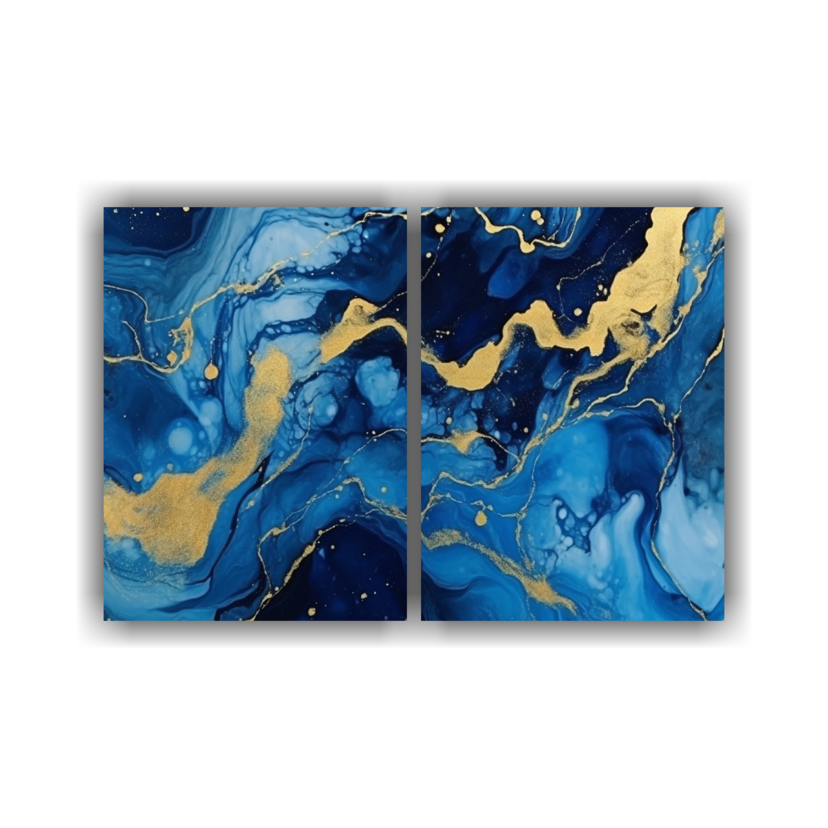 CUADROS DECORATIVOS EN MÁRMOL LÍQUIDO AZUL 60X40 CM - 1