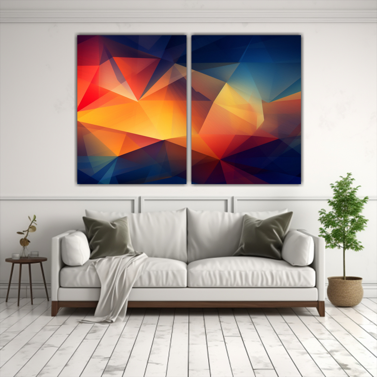 PINTURAS DECORATIVAS ABSTRACTAS GEOMÉTRICAS Y 80X50 CM - 2