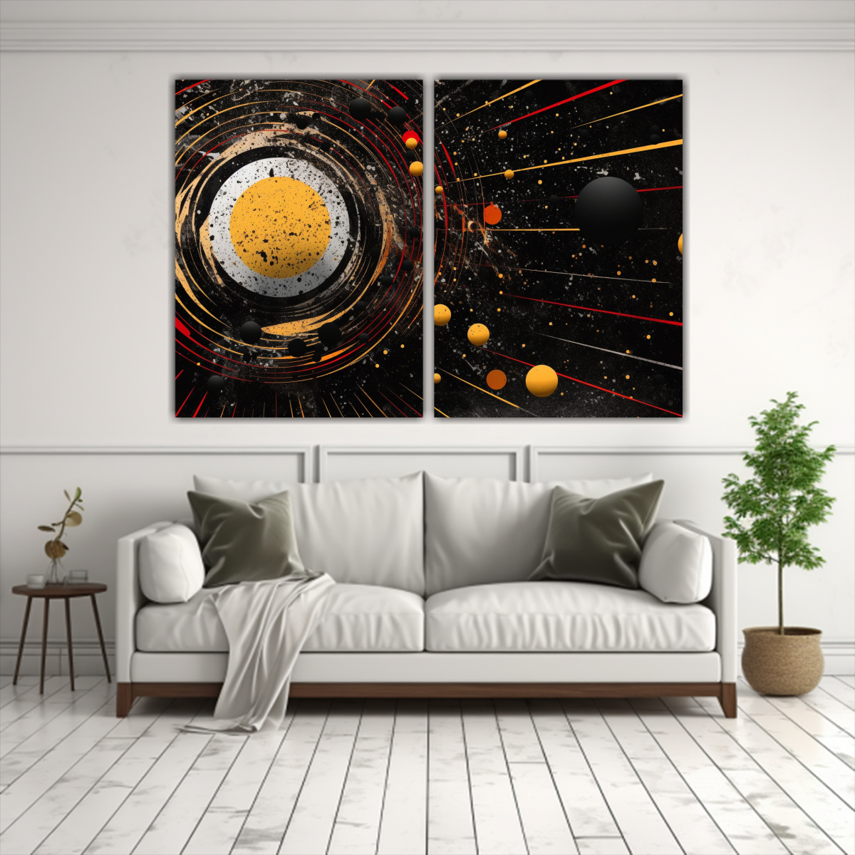 CUADRO DECORATIVO: VÓRTICE CIRCULAR CON PLANETA 60X40 CM - 2