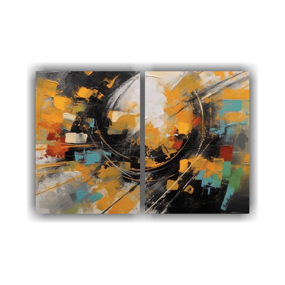 CUADRO DECORATIVO ECONÓMICO CON CUADROES EN 80X50 CM - 1