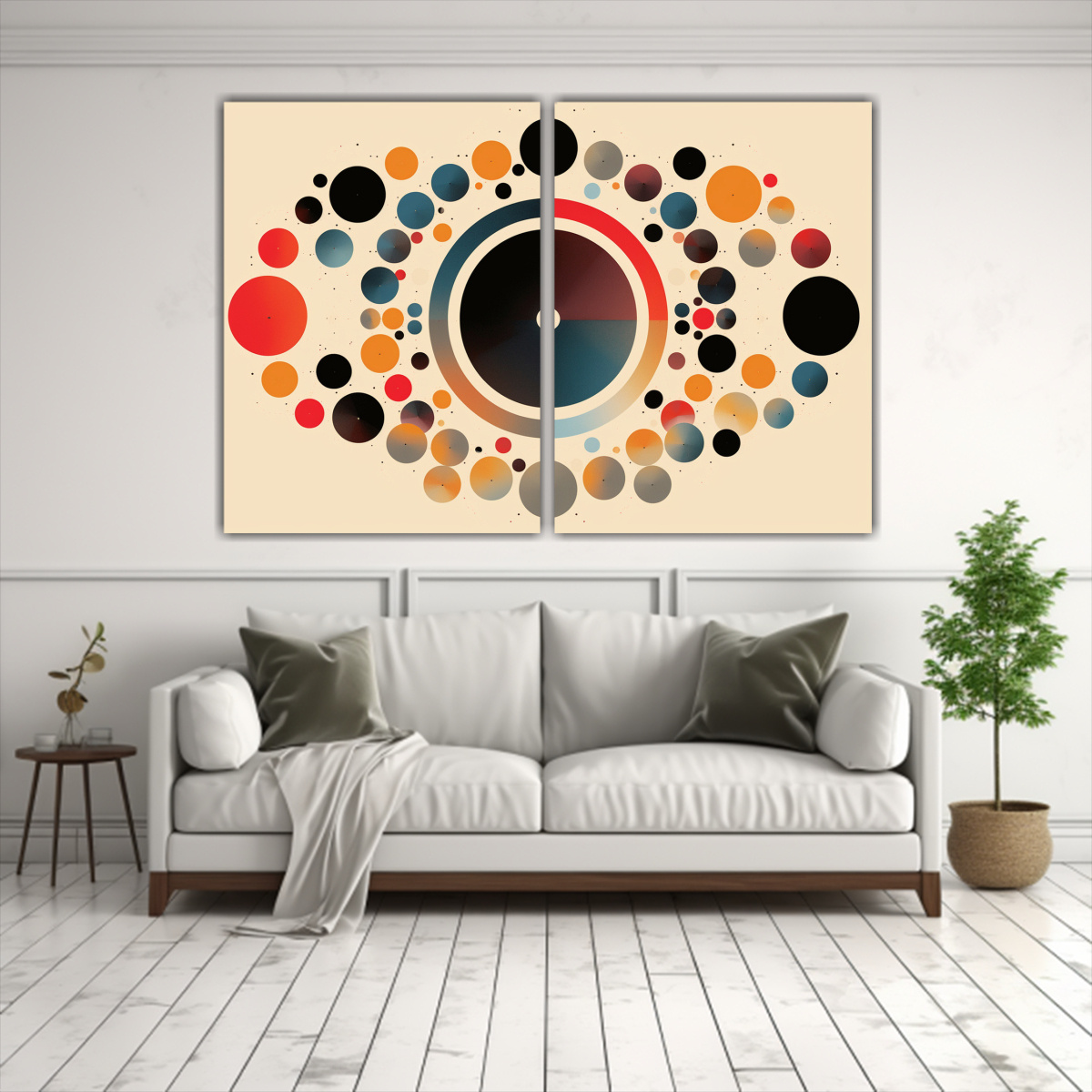 CUADROS DECORATIVOS CON CÍRCULOS EN EL TIEMPO Y 100X65 CM - 2