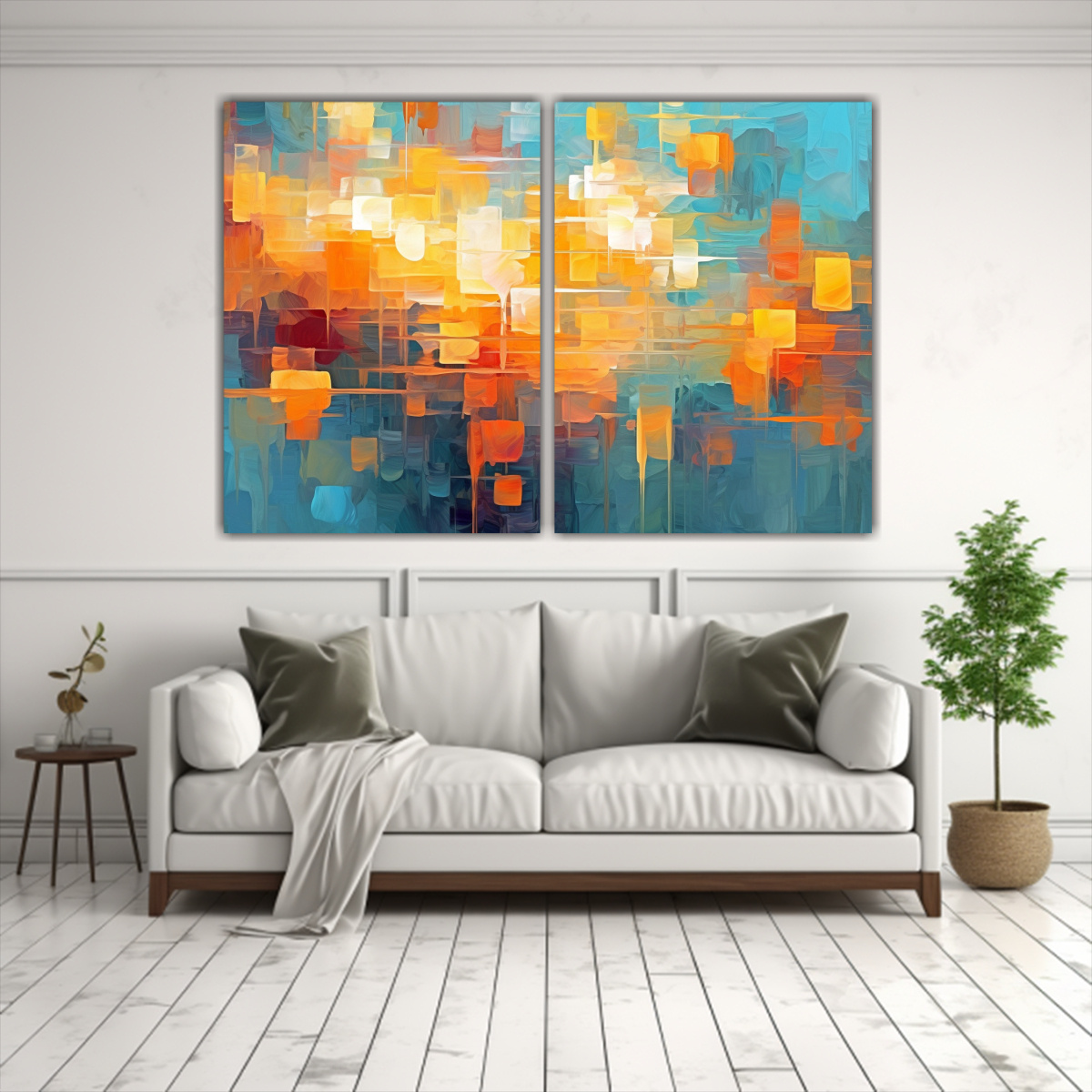 FUSIÓN DE TECNOLOGÍA Y ARTE ABSTRACTO: DOS 100X65 CM - 2