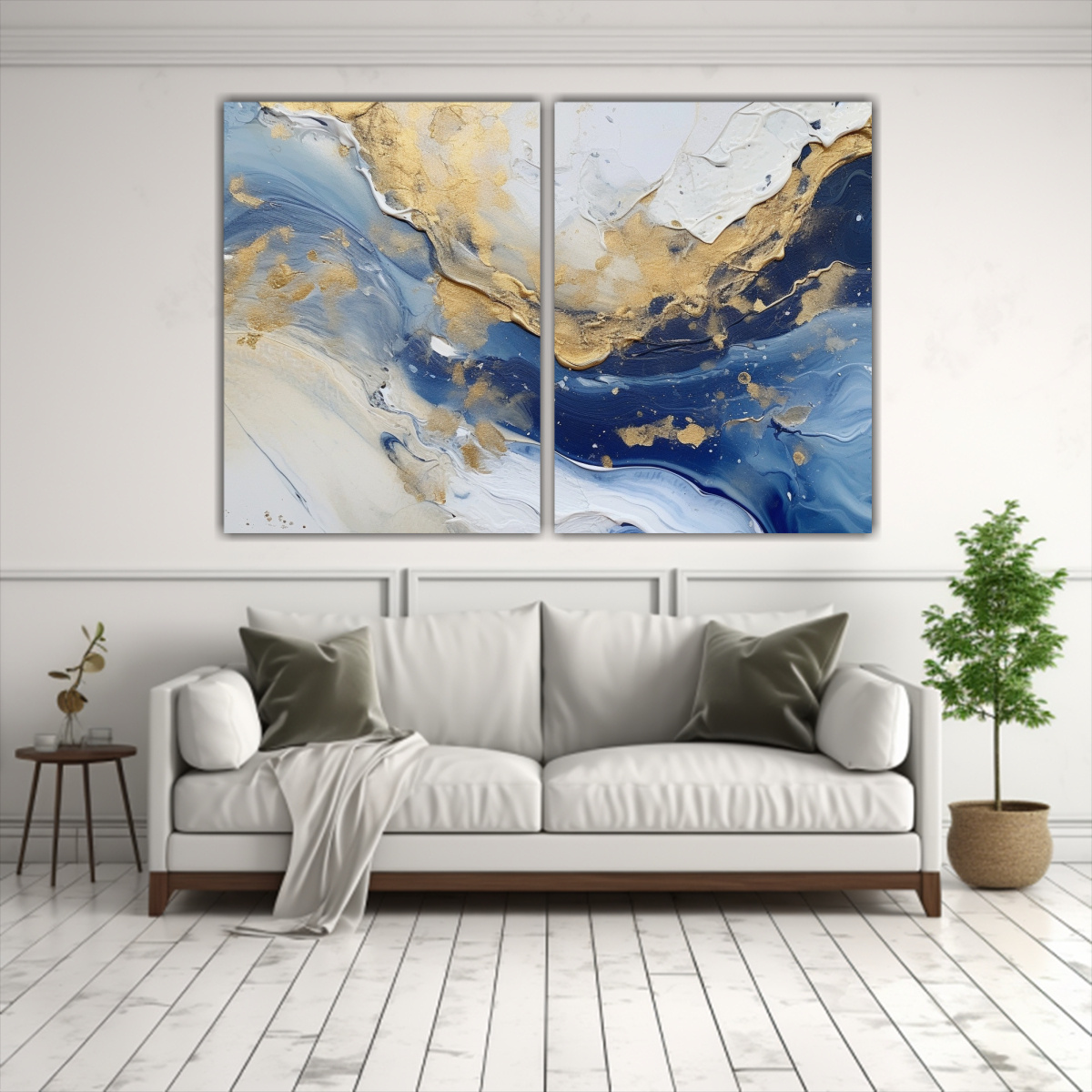 CUADRO DORMITORIO INSPIRACIÓN AZUL, AMARILLO Y 100X75 CM - 2