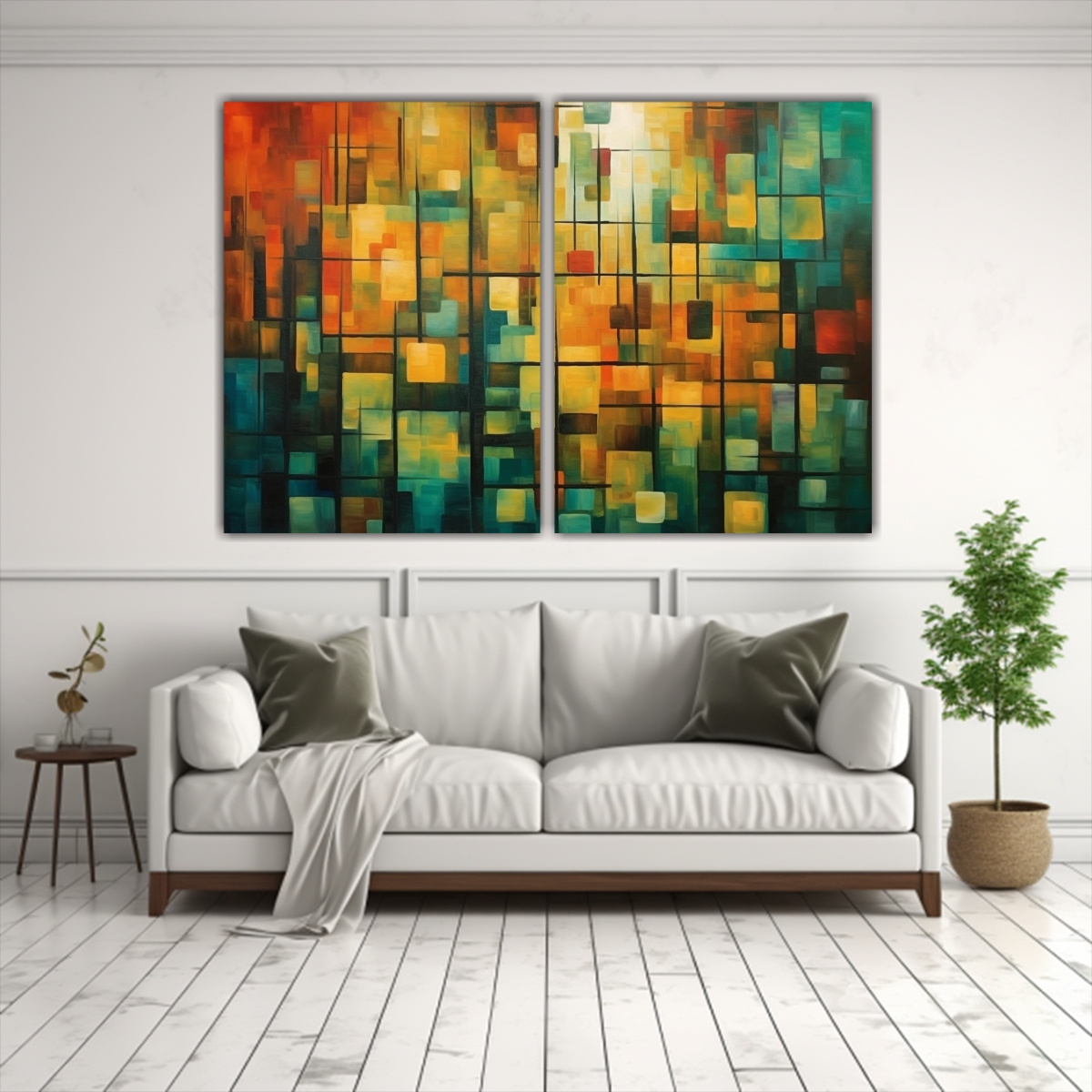 LIENZOS MOVIMIENTO RIQUEZA: CUADRADOS ROJOS, 40X30 CM - 2