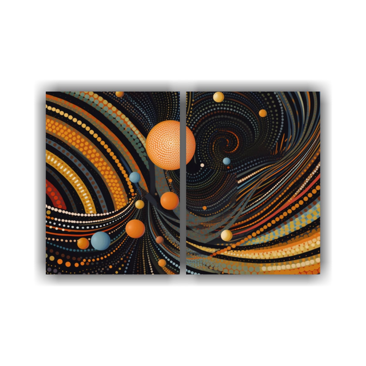 CUADROS ABSTRACCIÓN CÓSMICA OP ART SISTEMA 60X45 CM - 1