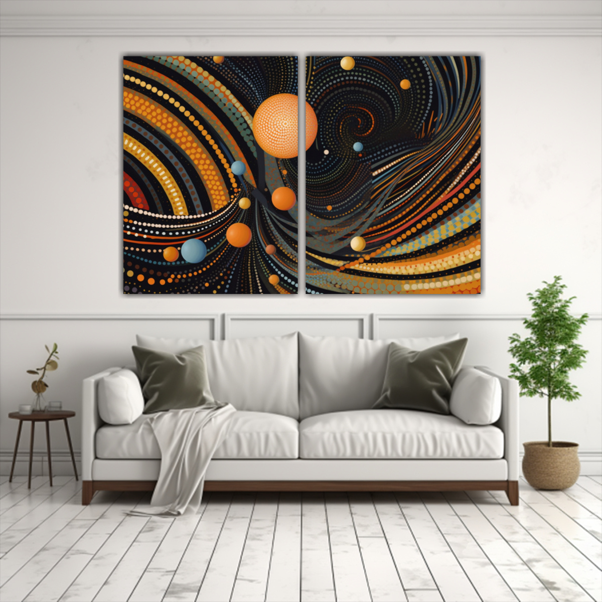 CUADROS ABSTRACCIÓN CÓSMICA OP ART SISTEMA 60X45 CM - 2