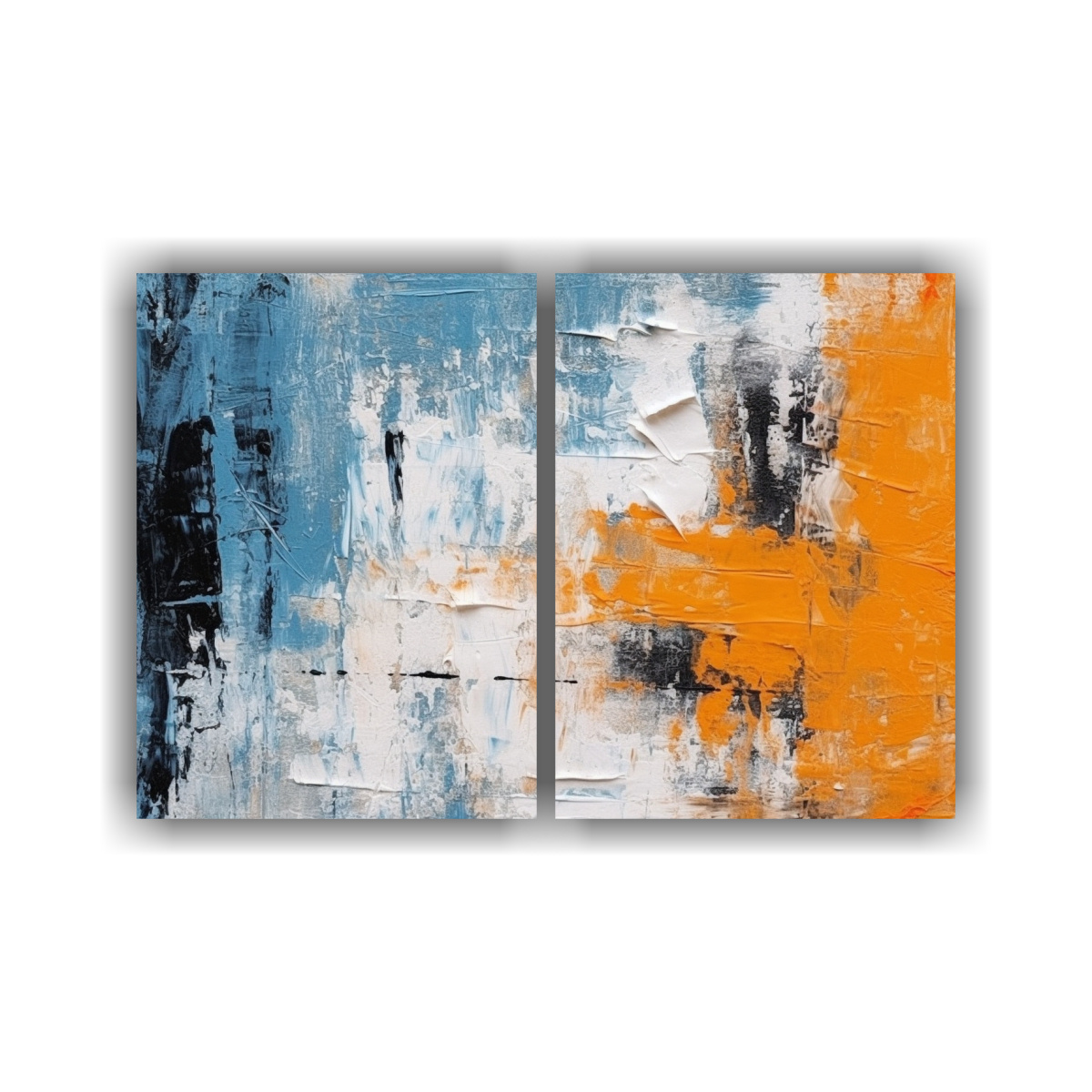 CUADROS VENTA ABSTRACTO NARANJA AZUL MINIMALISTA 120X80 CM - 1