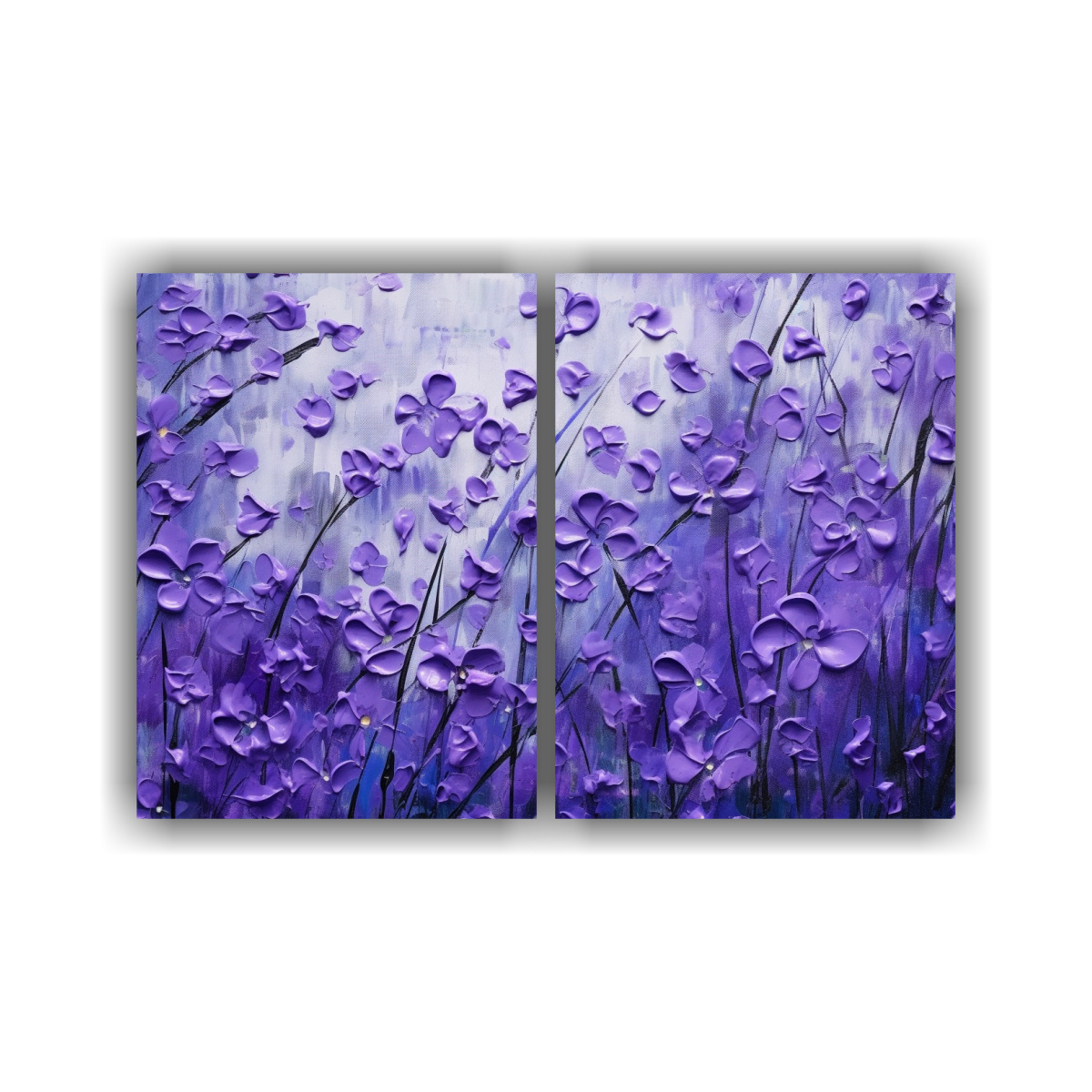 CUADRO CON 2 TELAS EN BASTIDOR TONOS MINIMALISTA 100X75 CM - 1