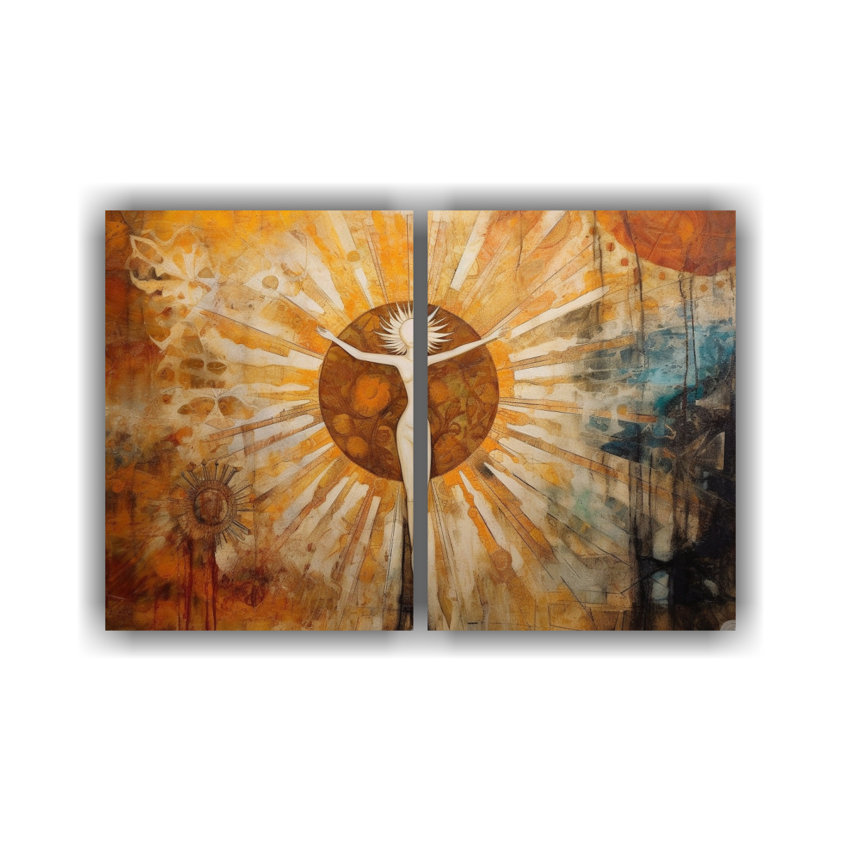 PINTURA MIXTA DE EQUILIBRIO VISUAL CON SÍMBOLO 40X30 CM - 1