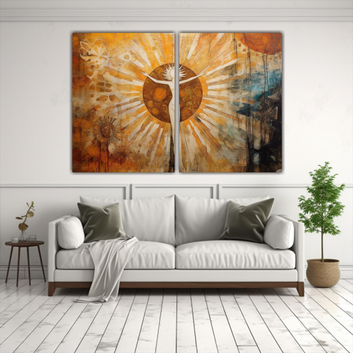 PINTURA MIXTA DE EQUILIBRIO VISUAL CON SÍMBOLO 40X30 CM - 2