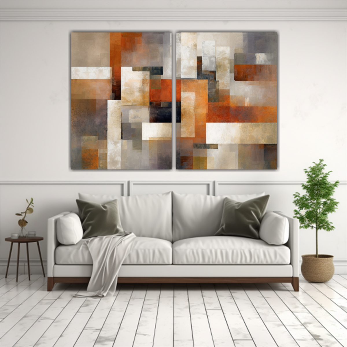 CUADROS DE ALTA CALIDAD CON FORMAS CUADRADAS 120X80 CM - 2
