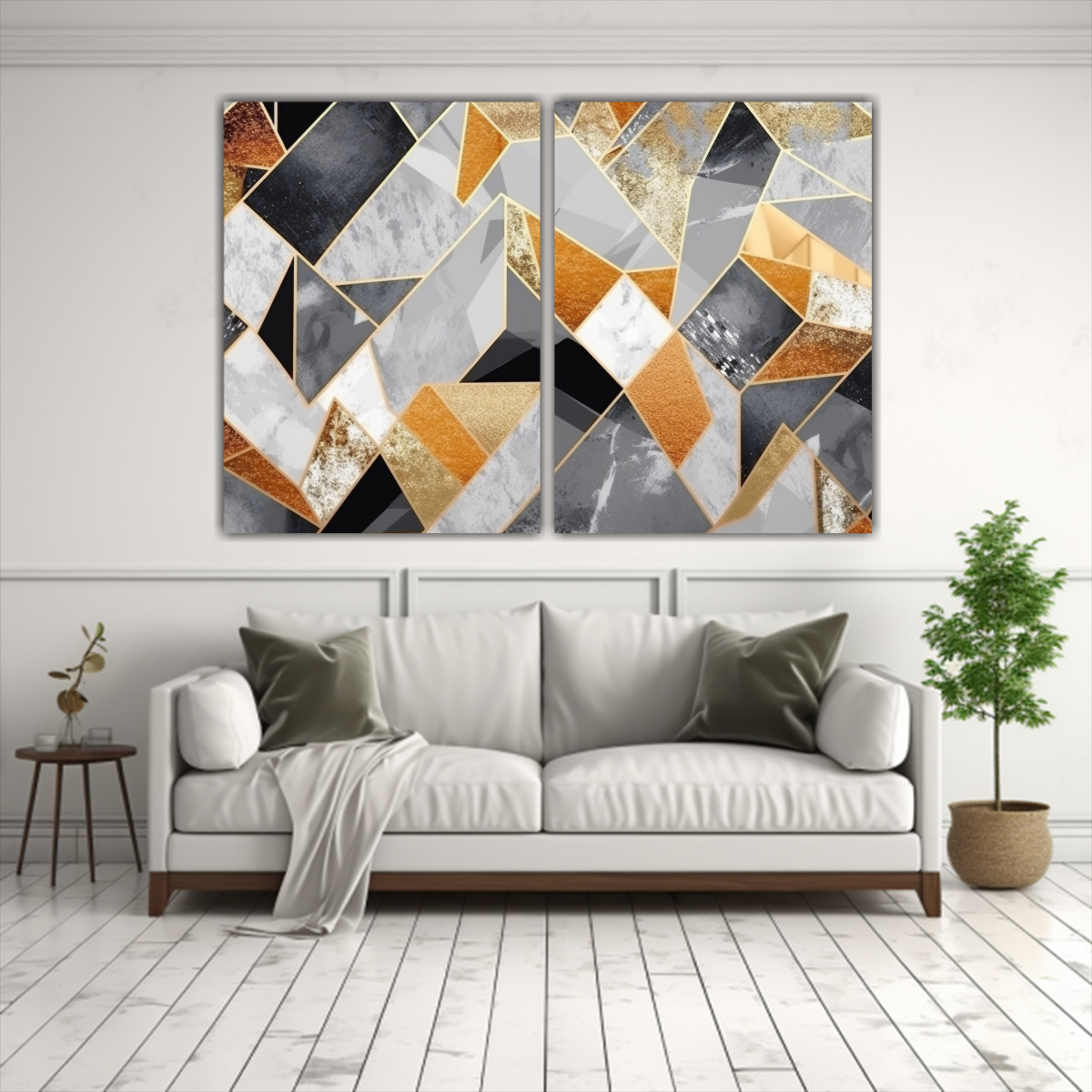 CUADROS DECORATIVOS LIENZO TELA POP ART GRIS Y 80X60 CM - 2