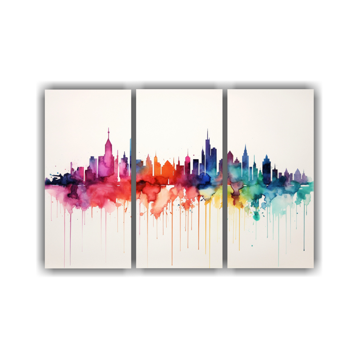 PINTURA ABSTRACTA MINIMALISTA EN ACUARELA AUDAZ 210X140 CM - 1