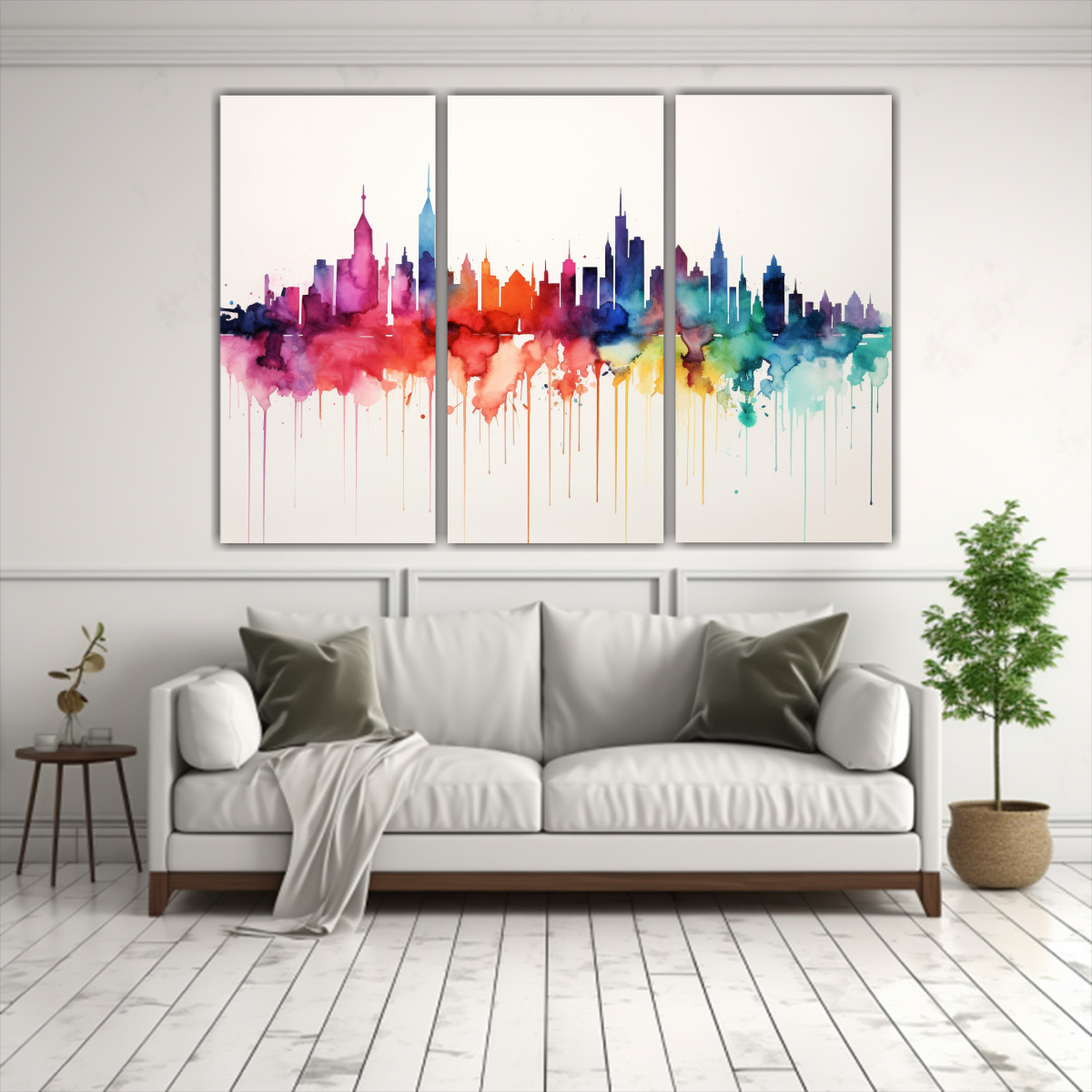 PINTURA ABSTRACTA MINIMALISTA EN ACUARELA AUDAZ 210X140 CM - 2