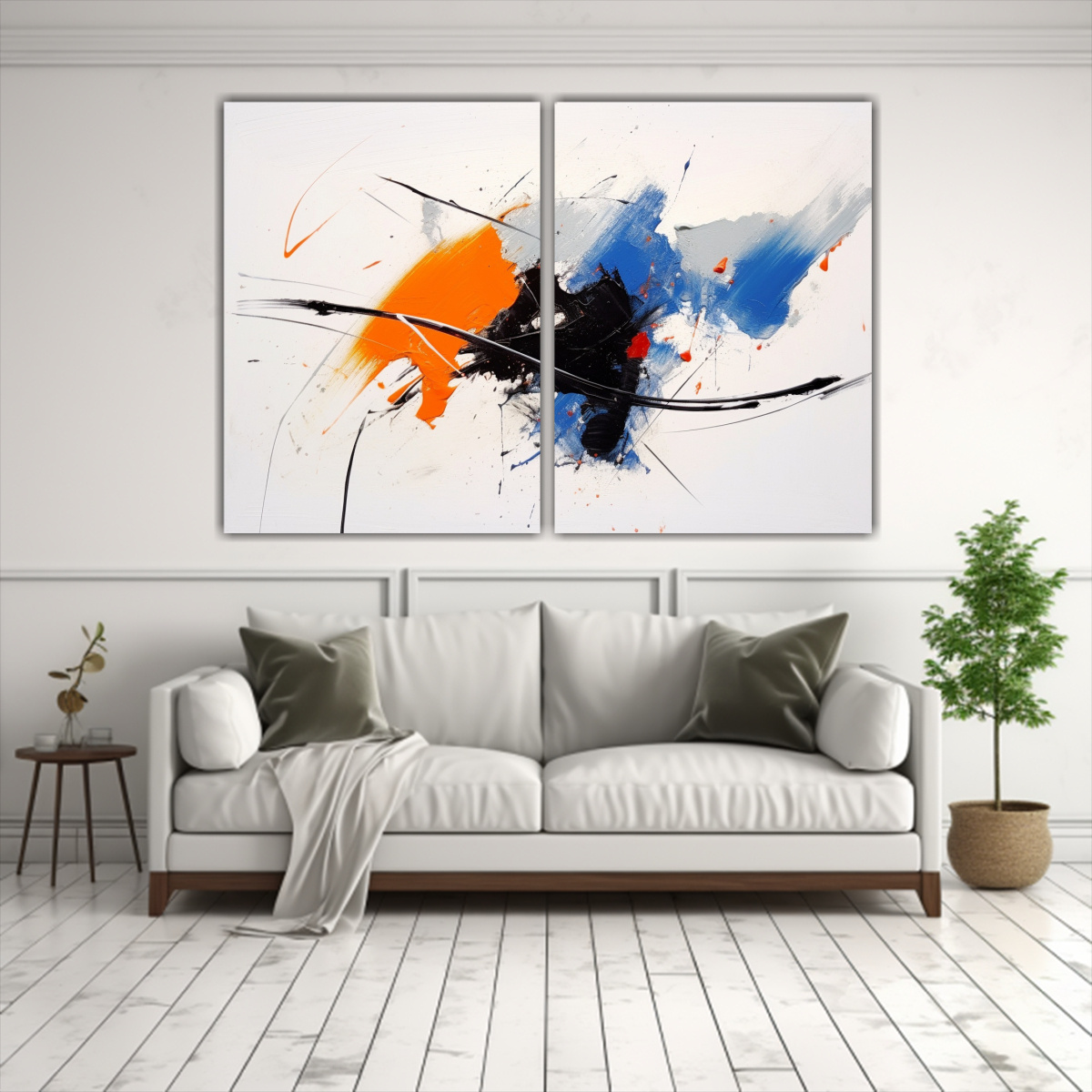 PINTURA ABSTRACTA MINIMALISTA EN BASTIDOR 100X65 CM - 2