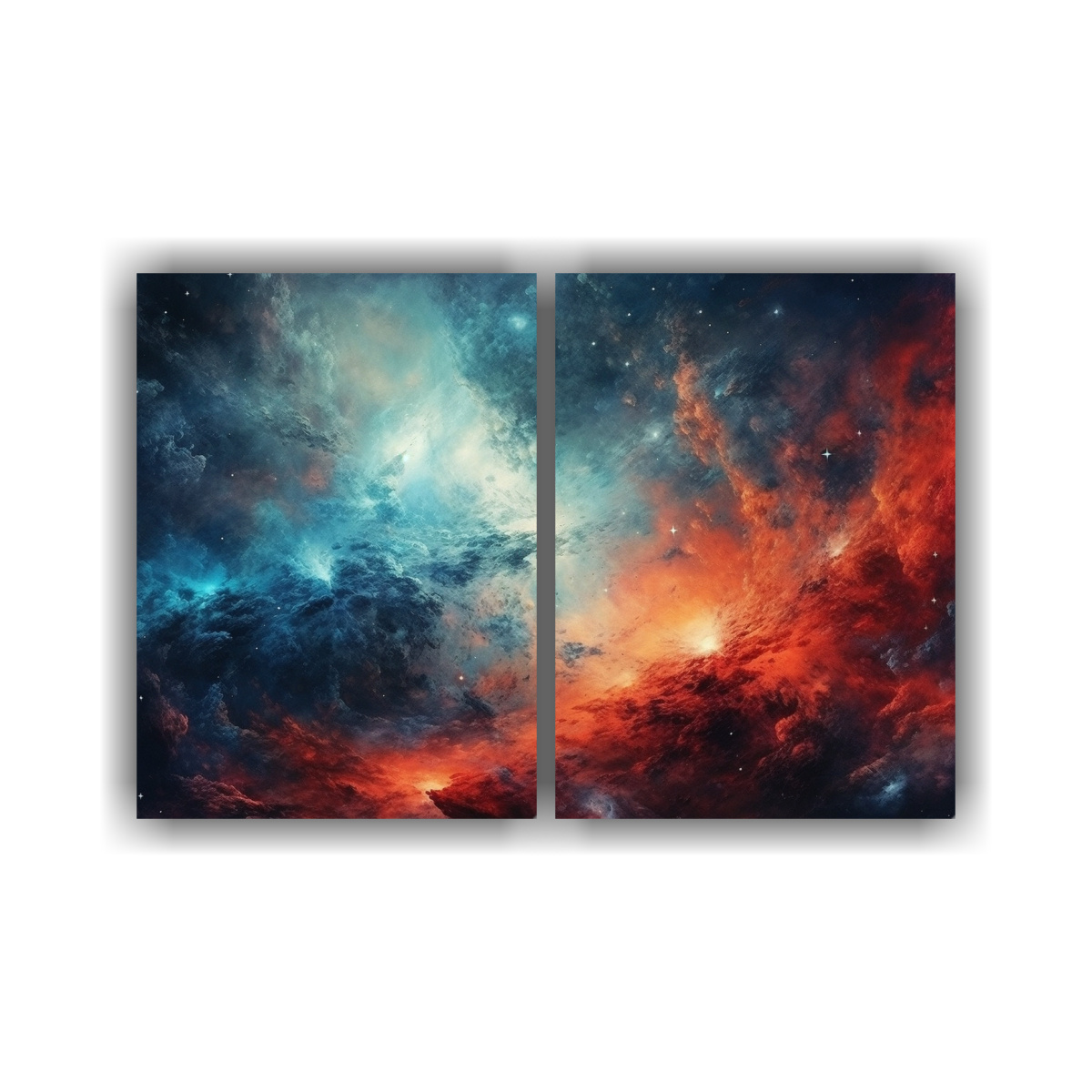 PINTURA EN BASTIDOR: GALAXIA Y ESTRELLAS EN 80X50 CM - 1