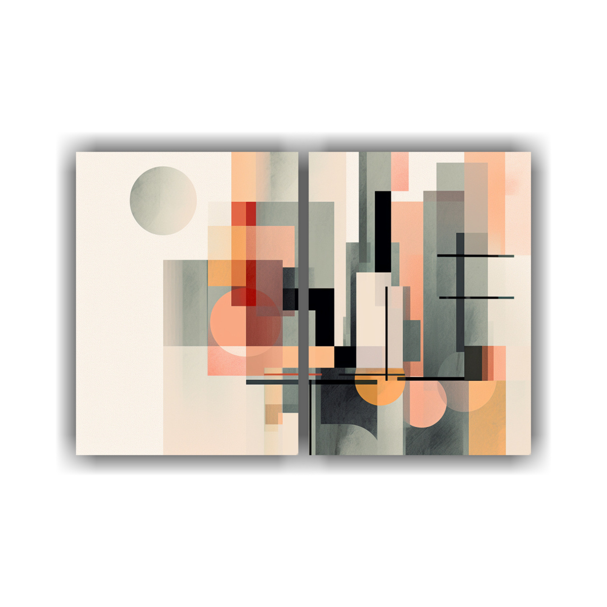 CONJUNTO DE 2 OBRAS DE PARED ABSTRACTAS DURADERAS 100X65 CM - 1