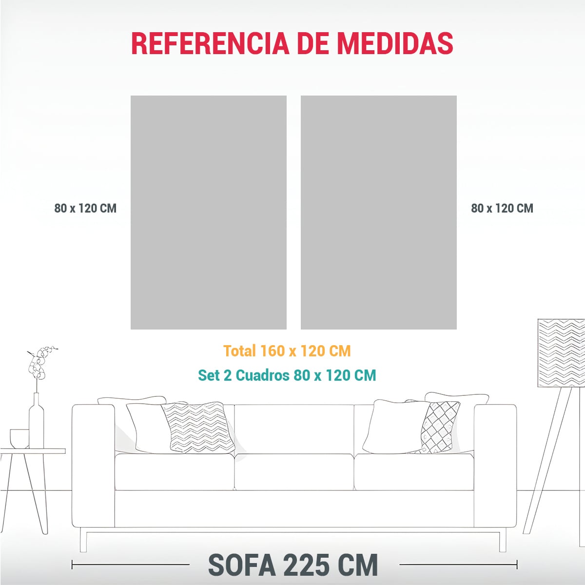 PINTURAS DECORATIVAS DE DOS COMPOSICIONES 160X120 CM - 3