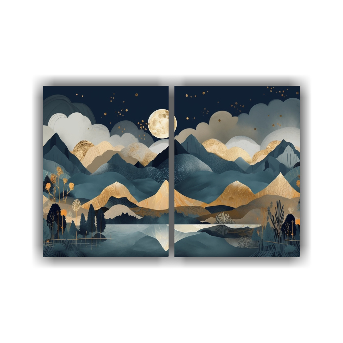 PINTURAS DECORATIVAS PAISAJE MONTAÑAS 40X30 CM - 1