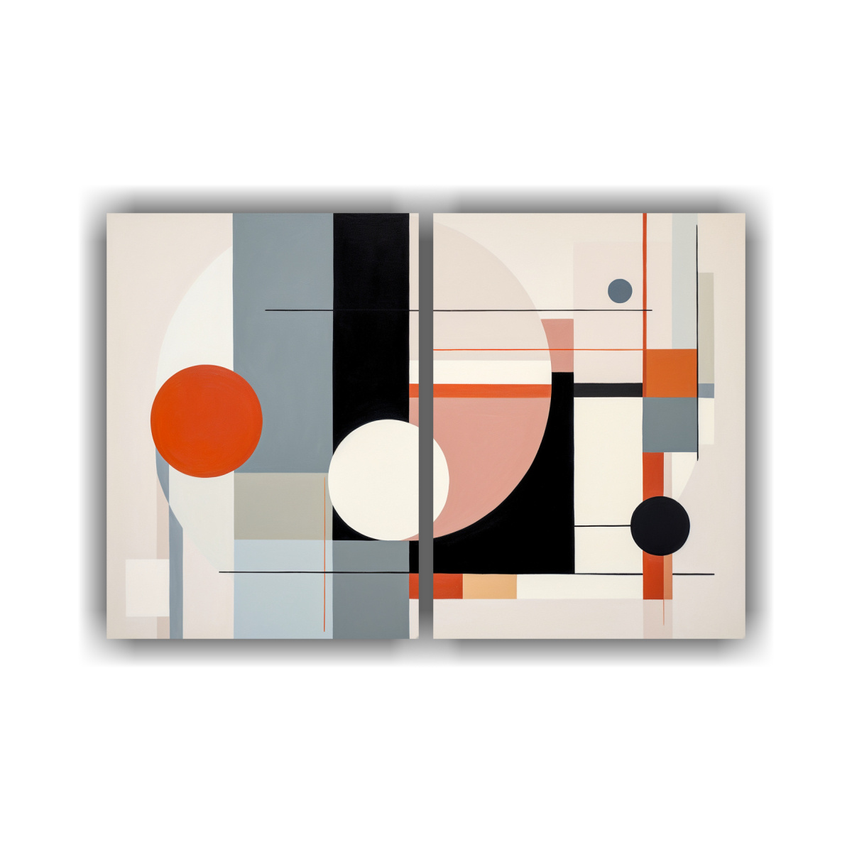PINTURA ABSTRACTA MODERNA GEOMÉTRICA POR EMMA 120X80 CM - 1