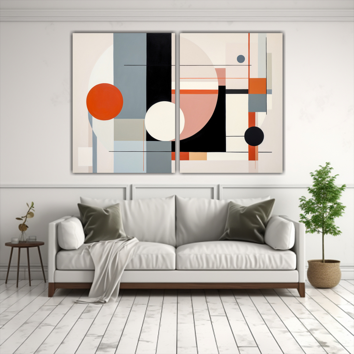 PINTURA ABSTRACTA MODERNA GEOMÉTRICA POR EMMA 120X80 CM - 2