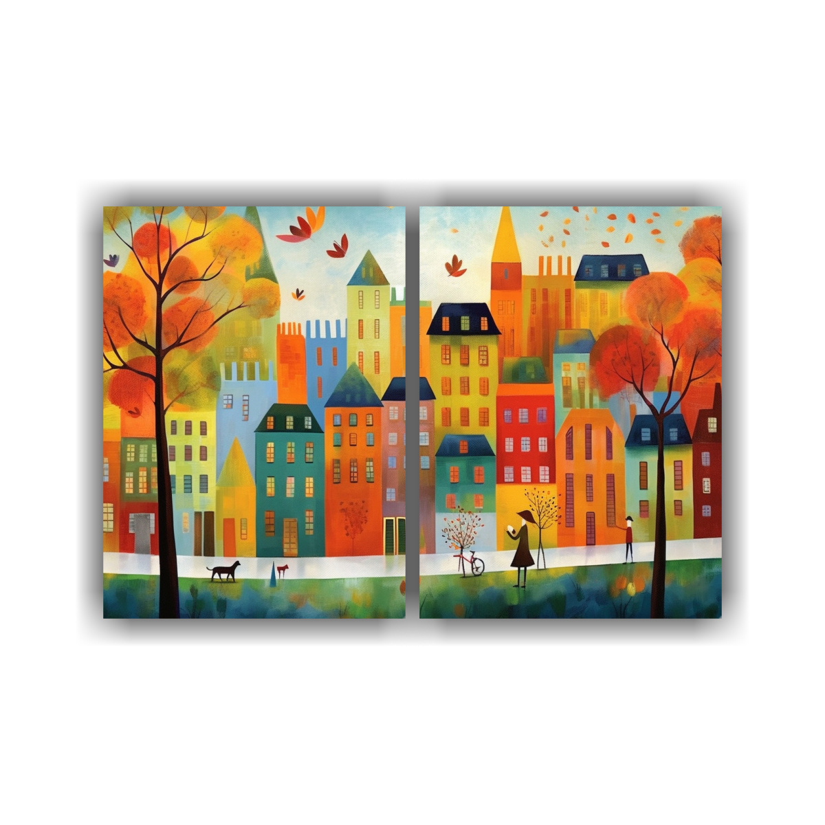 PINTURAS EN BASTIDOR ABSTRACCIÓN LUMINOSA CIUDAD 100X65 CM - 1