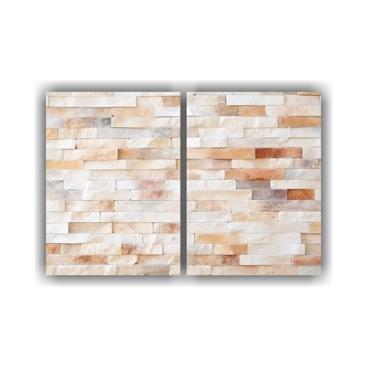 PINTURAS DECORATIVAS EN TEXTURA DE LADRILLO CREMA 80X50 CM - 1