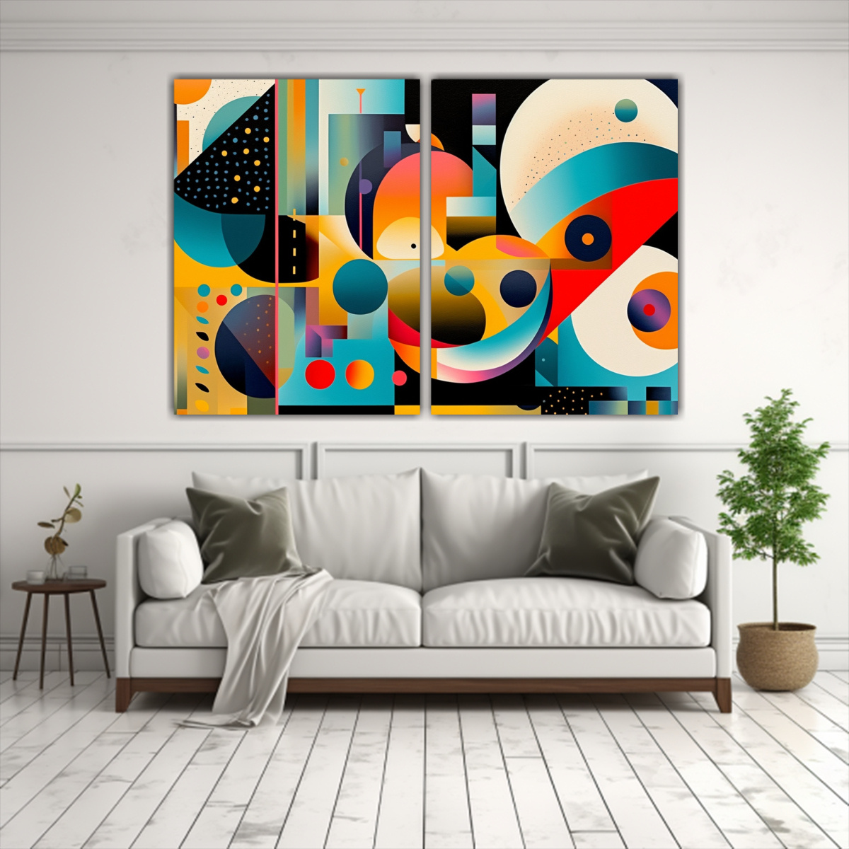 PINTURAS DE ARTE ABSTRACTO EN LIENZO CON 60X40 CM - 2
