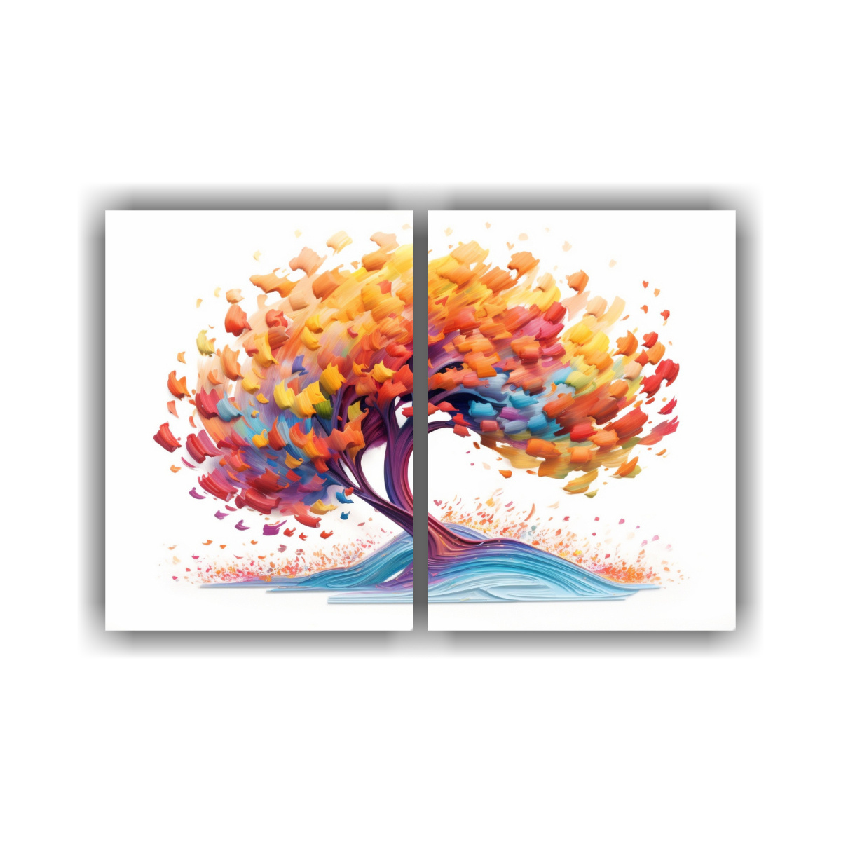 CUADRO MULTICOLOR EXPRESIVO Y HERMOSO, ARTE DE 100X65 CM - 1