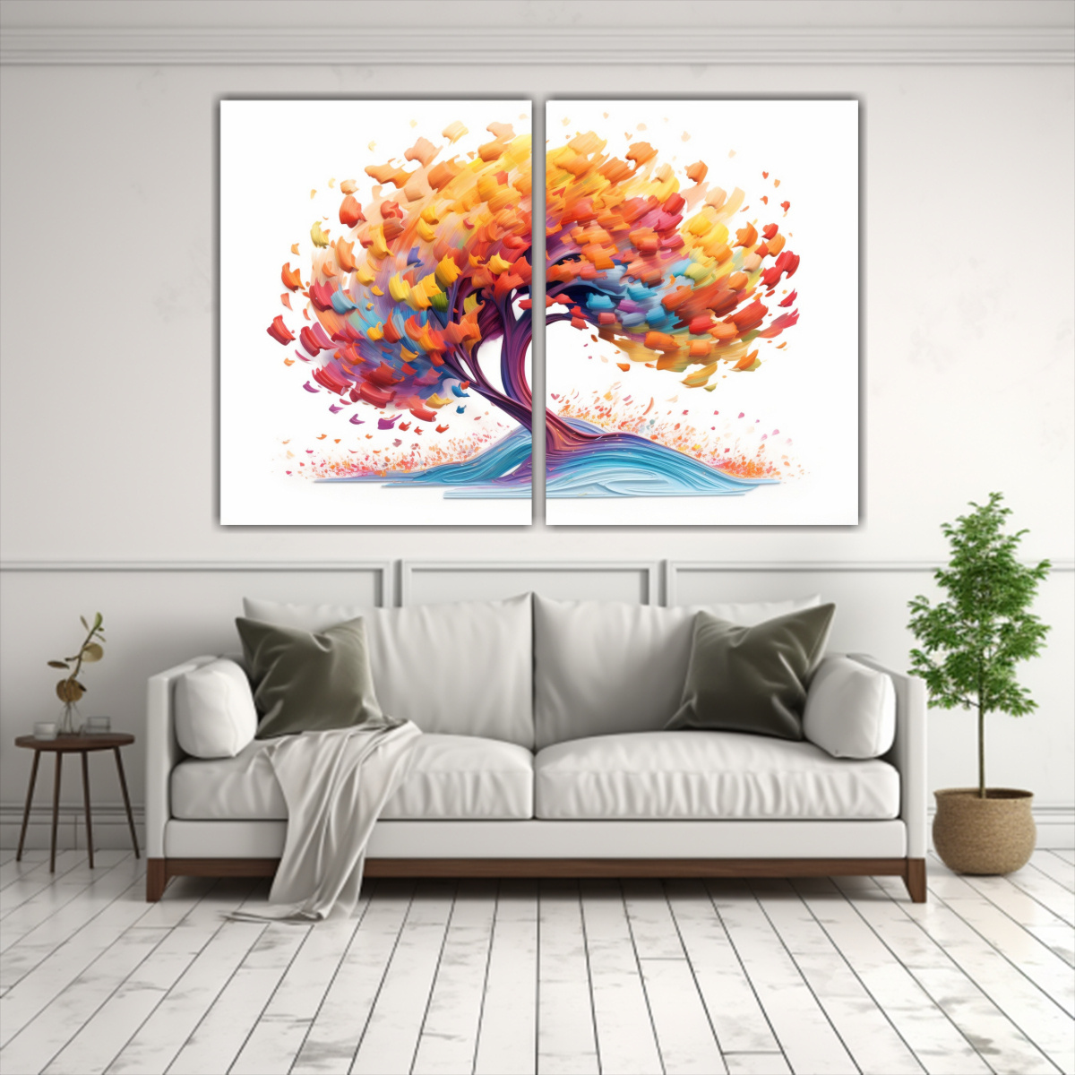 CUADRO MULTICOLOR EXPRESIVO Y HERMOSO, ARTE DE 100X65 CM - 2