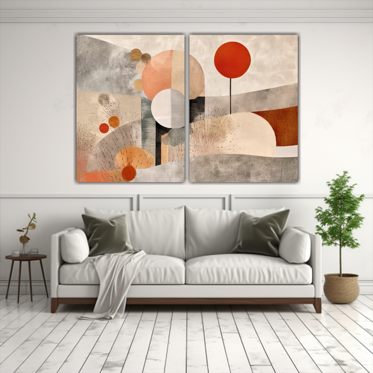CUADRO ABSTRACTO HORIZONTAL DORMITORIO EN COLORES 120X80 CM - 2