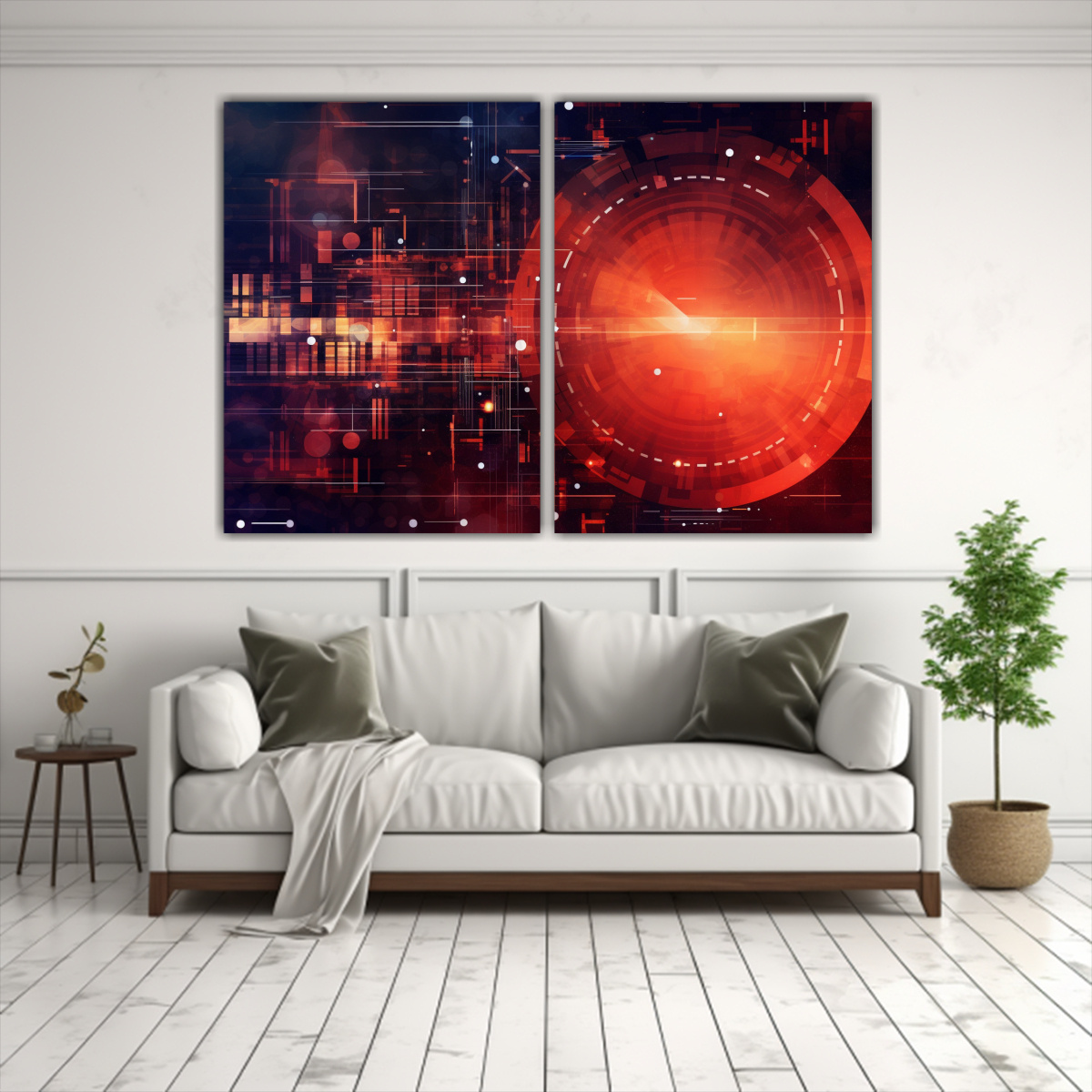 CUADROS ACUARELA ABSTRACTOS TECNOLOGÍA. 120X80 CM - 2