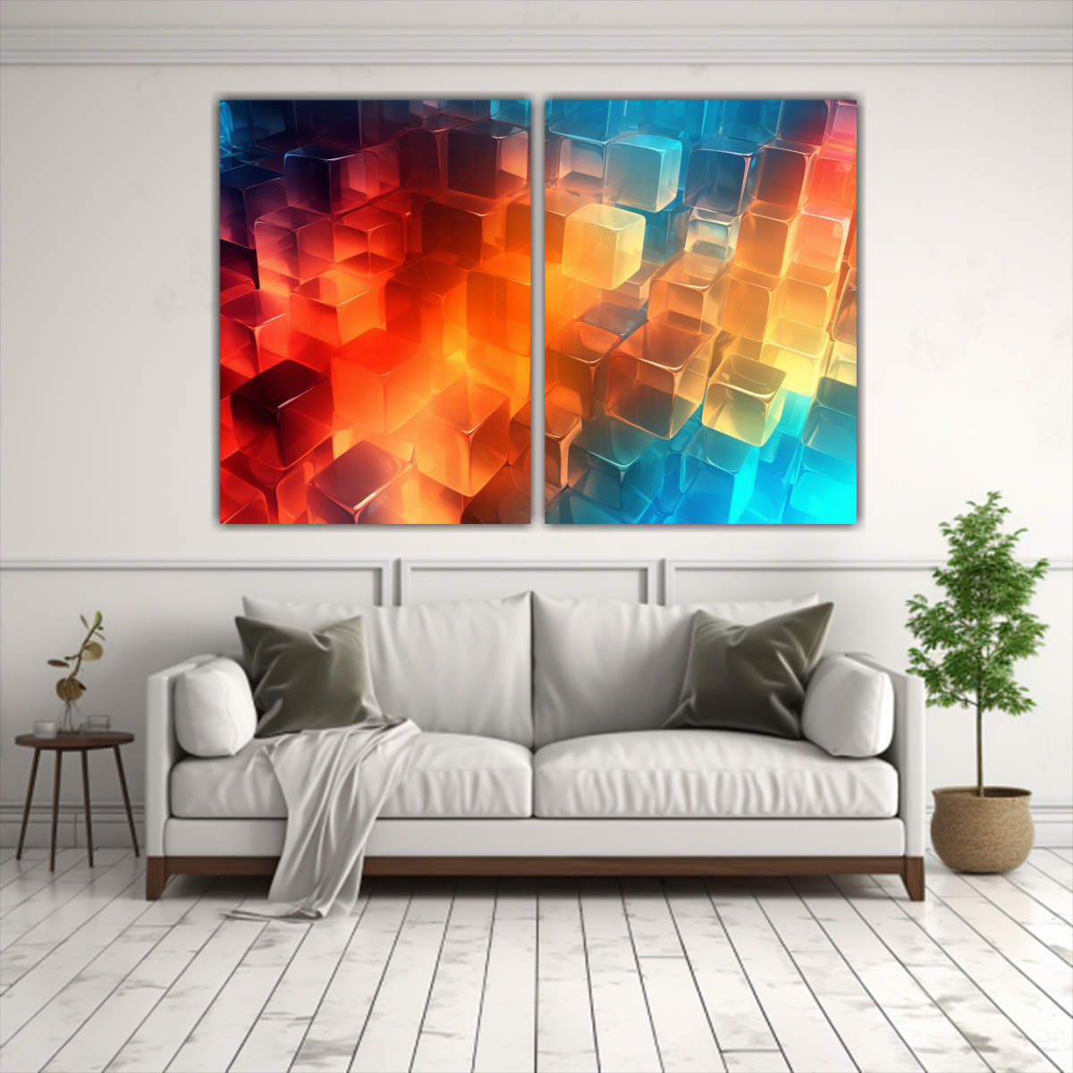 PINTURAS DECORATIVAS MINIMALISTAS DE COLORES 100X65 CM - 2