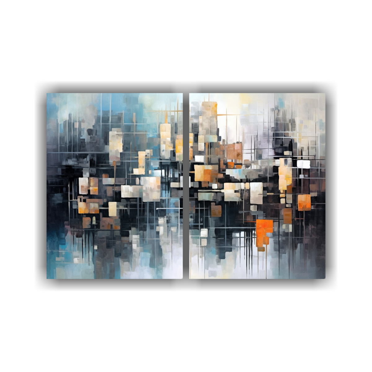 PINTURA ABSTRACTA ETÉREA SEMITRANSPARENTE 80X60 CM - 1