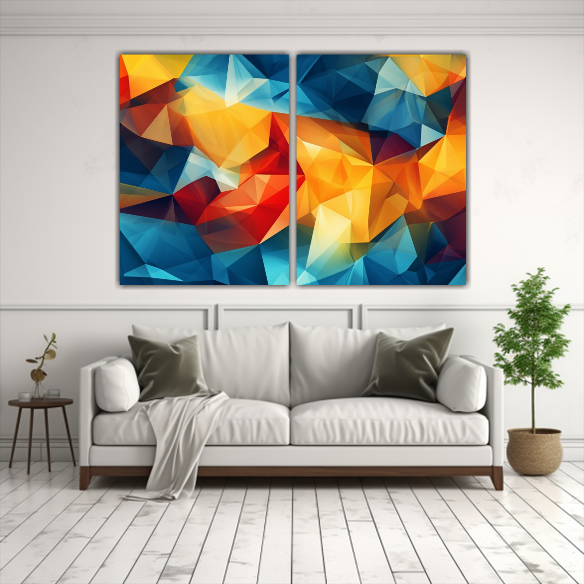 CUADROS ABSTRACTOS REGALO GEOMÉTRICO MULTICOLOR 100X75 CM - 2