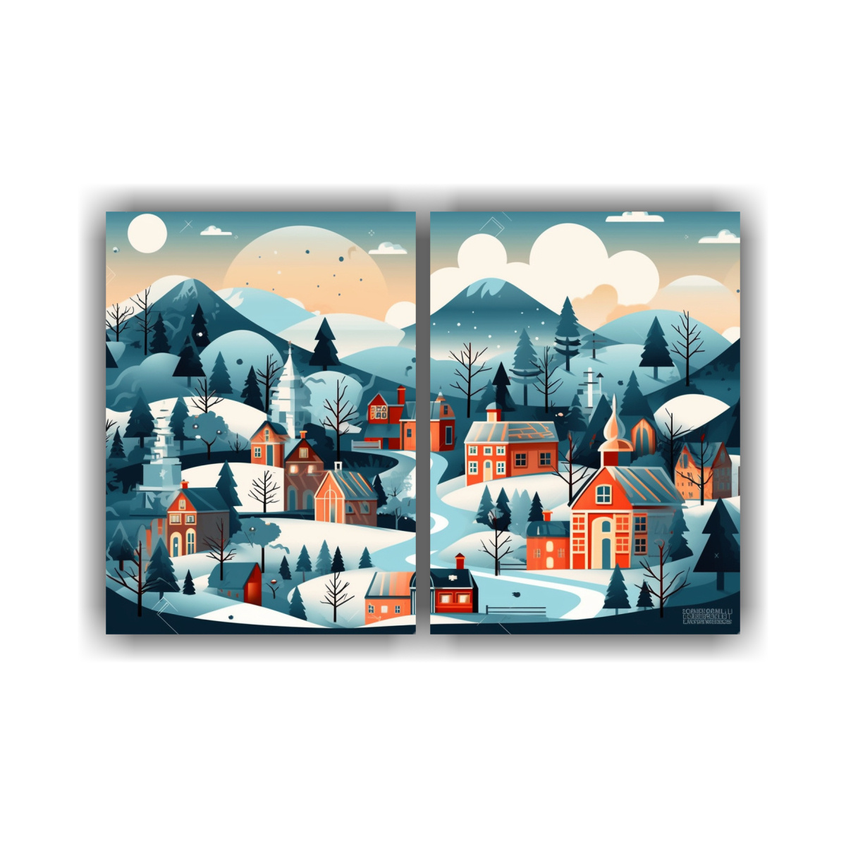 CUADROS DE NATURALEZA INVERNAL: 2 FORMAS FINAS DE 100X65 CM - 1