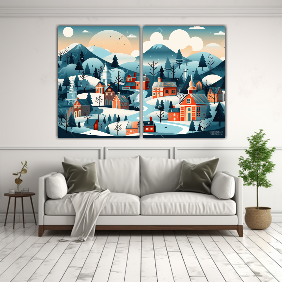 CUADROS DE NATURALEZA INVERNAL: 2 FORMAS FINAS DE 100X65 CM - 2