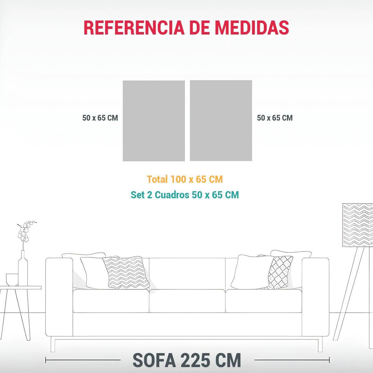 CUADROS DE NATURALEZA INVERNAL: 2 FORMAS FINAS DE 100X65 CM - 3