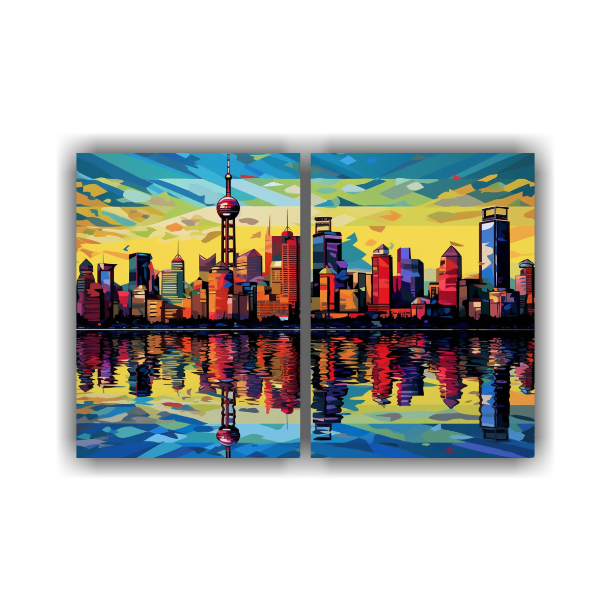 CUADROS DECORATIVOS COCINA: SKYLINE POP ART 120X80 CM - 1