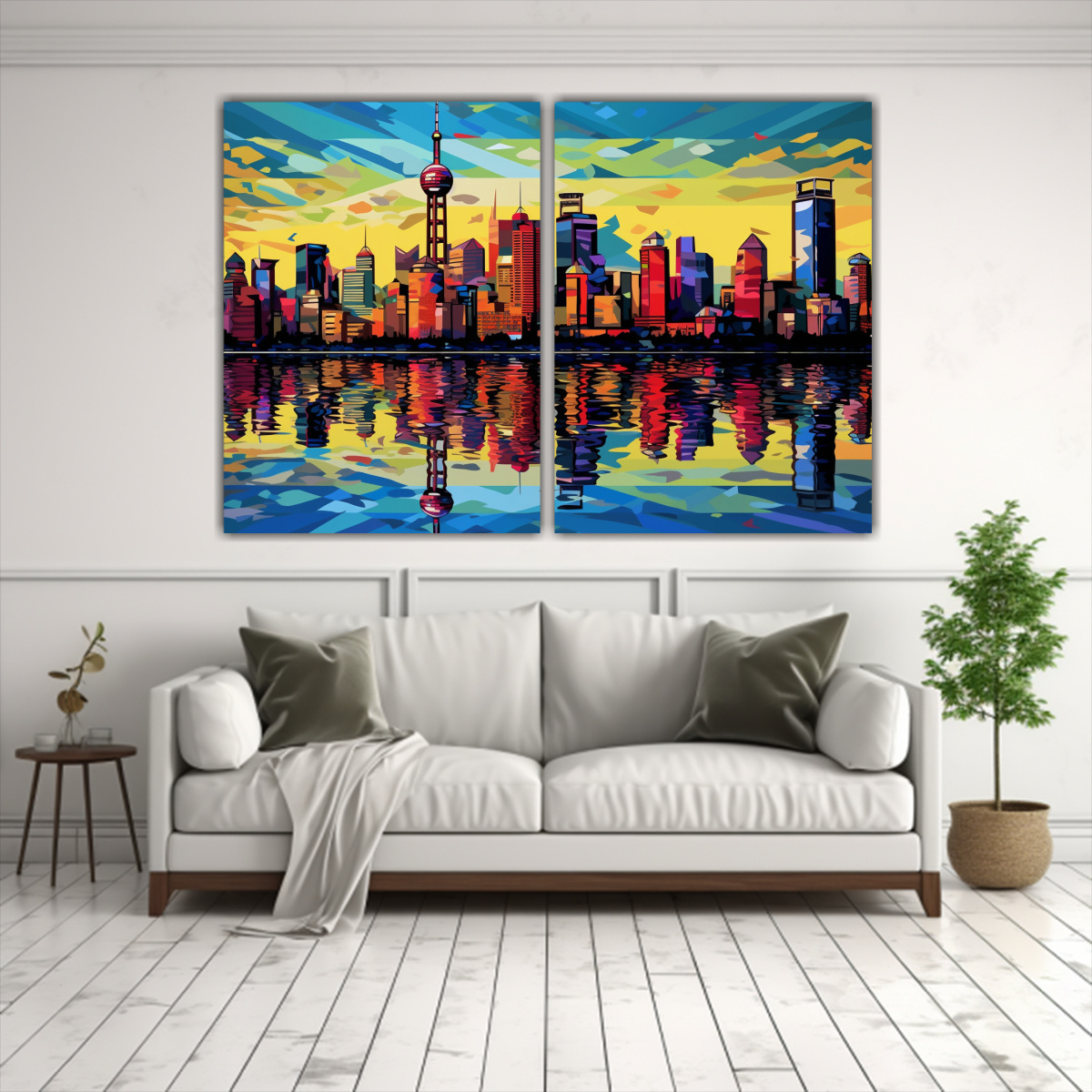 CUADROS DECORATIVOS COCINA: SKYLINE POP ART 120X80 CM - 2