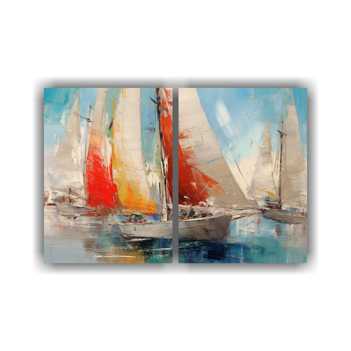 CUADROS MODERNOS INTENSO DE VELEROS EN ESTILO DE 100X65 CM - 1