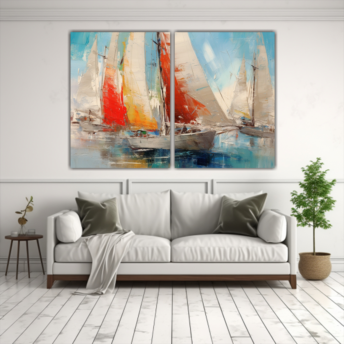 CUADROS MODERNOS INTENSO DE VELEROS EN ESTILO DE 100X65 CM - 2