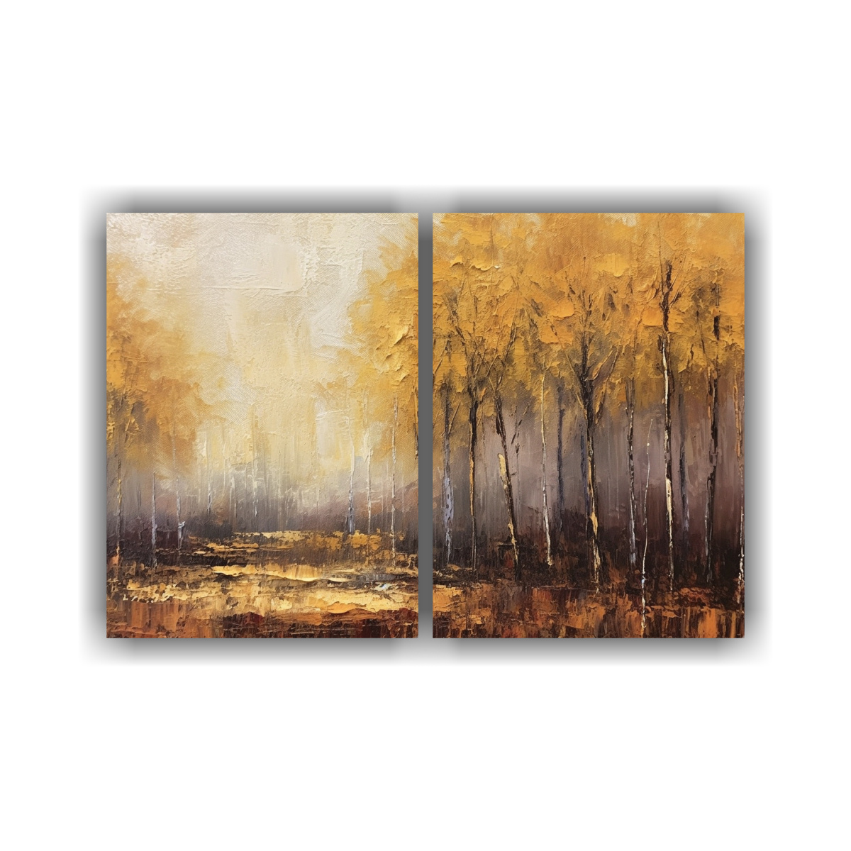 PINTURA ABSTRACTA AL ÓLEO DE PAISAJE OTOÑAL EN 160X120 CM - 1