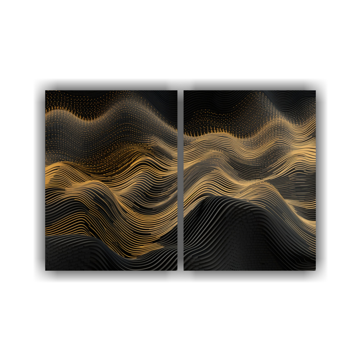 CUADROS GALERÍA SIMÉTRICOS ONDAS MUSICALES EN 100X65 CM - 1